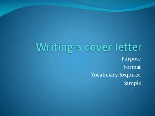 Writing a cover letter