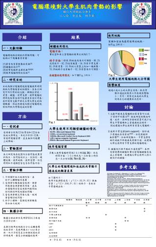 大學生的電腦環境和造成肌肉骨骼不適造成的顯著差異