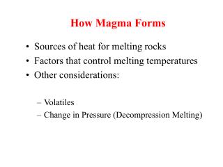 How Magma Forms