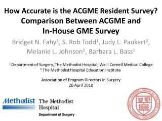 How Accurate is the ACGME Resident Survey? Comparison Between ACGME and In-House GME Survey