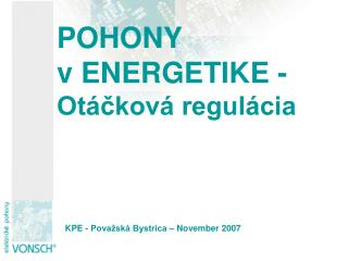 POHONY v ENERGETIKE - Otáčková regulácia