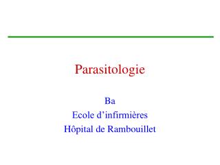 Parasitologie
