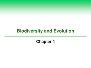 Biodiversity and Evolution