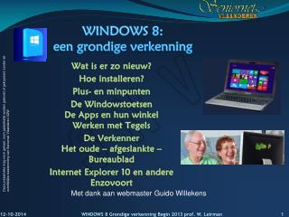 WINDOWS 8: een grondige verkenning