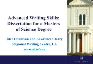 Advanced Writing Skills: Dissertation for a Masters of Science Degree