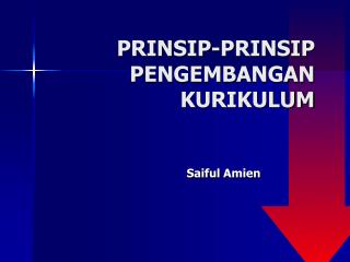 PRINSIP-PRINSIP PENGEMBANGAN KURIKULUM