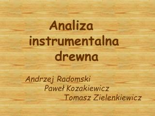 Analiza instrumentalna drewna