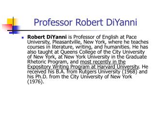 Professor Robert DiYanni