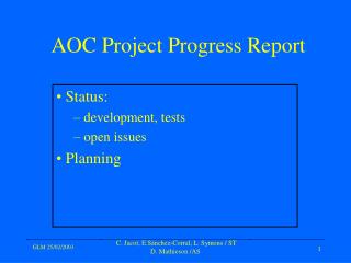 AOC Project Progress Report