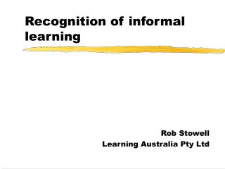 Recognition of informal learning