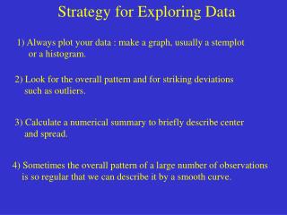 Strategy for Exploring Data