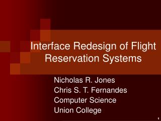 Interface Redesign of Flight Reservation Systems