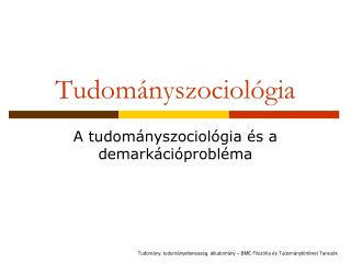 Tudományszociológia