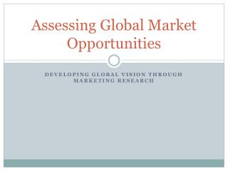 Assessing Global Market Opportunities