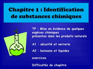 Chapitre 1 : Identification de substances chimiques