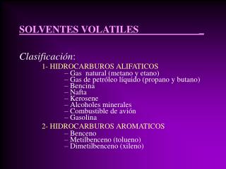 SOLVENTES VOLATILES _