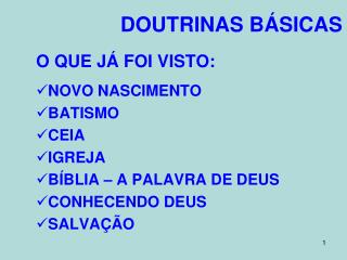 DOUTRINAS BÁSICAS