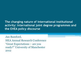 Jan Bamford , HEA Annual Research Conference