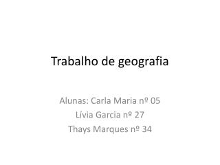 Trabalho de geografia