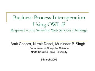 Business Process Interoperation Using OWL-P Response to the Semantic Web Services Challenge