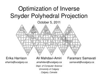 Optimization of Inverse Snyder Polyhedral Projection