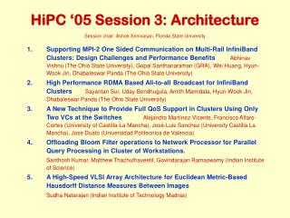 HiPC ‘05 Session 3: Architecture