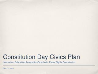 Constitution Day Civics Plan
