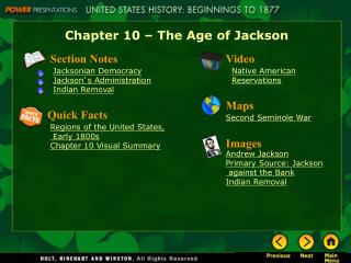 Chapter 10 – The Age of Jackson