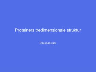 Proteiners tredimensionale struktur