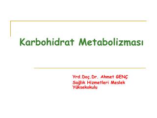 Karbohidrat Metabolizması