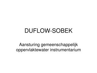 DUFLOW-SOBEK