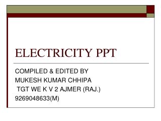 ELECTRICITY PPT