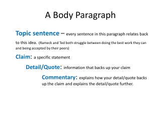 A Body Paragraph