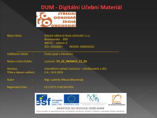 DUM - Digitální Učební Materiál