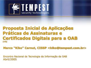 Proposta Inicial de Aplicações Práticas de Assinaturas e Certificados Digitais para a OAB (v3)