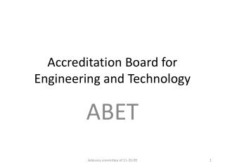 Accreditation Board for Engineering and Technology