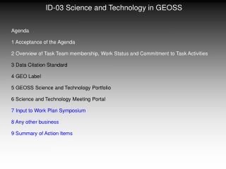 ID-03 Science and Technology in GEOSS
