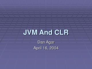 JVM And CLR