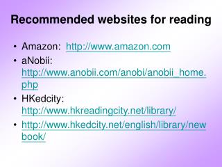 Recommended websites for reading