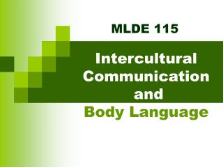 Intercultural Communication and Body Language