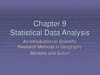 Chapter 9 Statistical Data Analysis