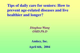 Dinghua Wang OMD.Ph.D