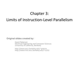 Chapter 3: Limits of Instruction-Level Parallelism
