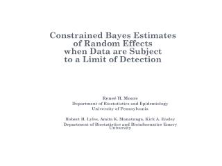 Constrained Bayes Estimates of Random Effects when Data are Subject to a Limit of Detection