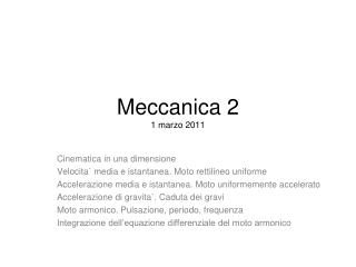 Meccanica 2 1 marzo 2011