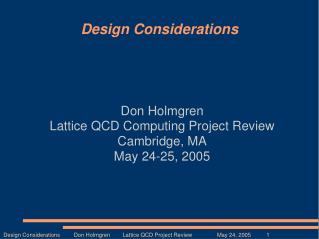 Design Considerations