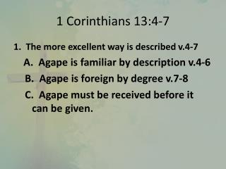 1 Corinthians 13:4-7