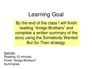 Learning Goal