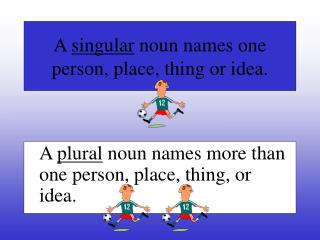 A singular noun names one person, place, thing or idea.