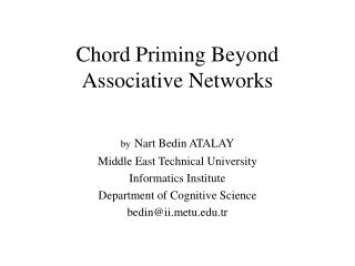 Chord Priming Beyond Associative Networks